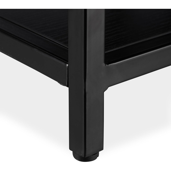 Relaxdays, schwarz Beistelltisch, modernes Design, Wohnzimmer, Glas, Metall & MDF, 50x50x50 cm, quadratischer Couchtisch, 50 x 50 x 50 cm
