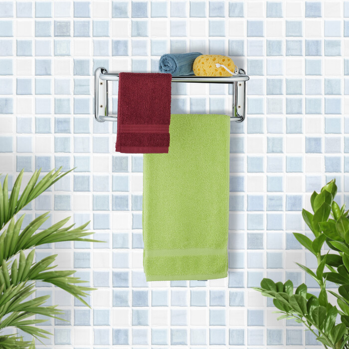 Relaxdays Verchromter Handtuchhalter für die Wand