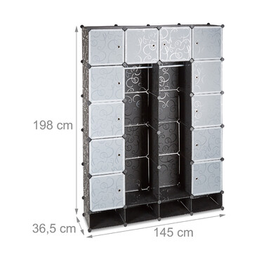 Relaxdays Kleiderschrank Stecksystem 18 Fächer