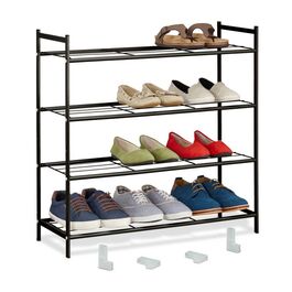 Relaxdays Stapelbares Schuhregal 4 Ebenen