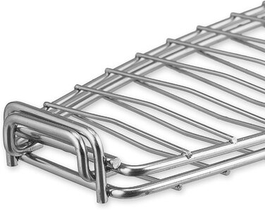 Relaxdays Fischbräter 2er Set, Edelstahl, Gummigriff, 58,5 cm lang, Fischhalter zum Grillen, Grillkorb Fisch, Silber