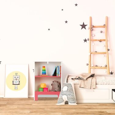 Relaxdays Kinderregal, 2 Fächer, 66x48x24 cm, für Bücher & Spielsachen, weiß/rosa