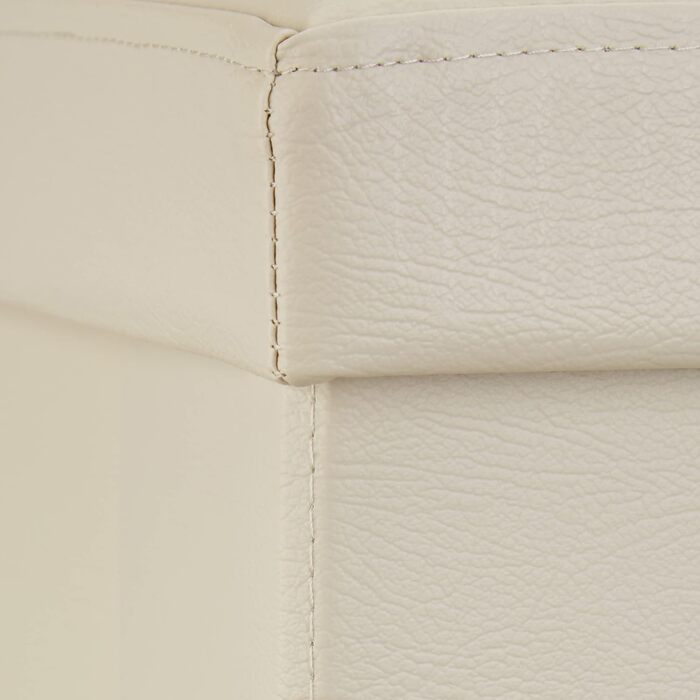 Relaxdays Faltbare Sitzbank XL Kunstleder, 38x114x38 cm, Sitztruhe mit Stauraum, Creme