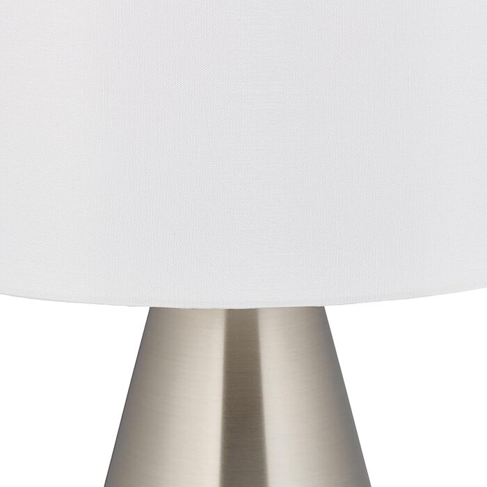 Relaxdays Tischlampe Touch dimmbar, moderne Nachttischlampe, HxD: 40 x 29 cm, E27, Tischleuchte mit Schirm, (Silber/Weiß)