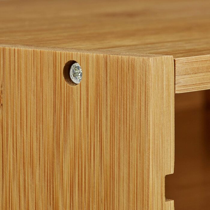 Relaxdays Briefablage aus Bambus HBT: ca. 26 x 33 x 24,5 cm Ablagesystem für den Schreibtisch Dokumentenablage mit 4 variablen Einlegeböden Papierablage aus Holz für Briefe und Unterlagen, natur