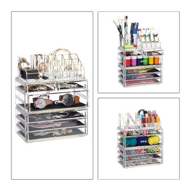 Relaxdays Kosmetikorganizer mit 6 Schubladen