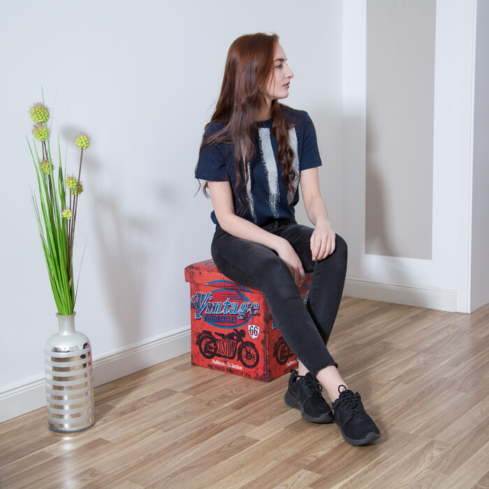 Relaxdays Sitzhocker mit Stauraum Trendmotiv