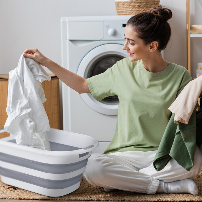 Relaxdays Faltbarer Wäschekorb 35 Liter