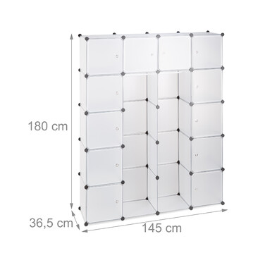 Relaxdays Kleiderschrank Stecksystem 14 Fächer