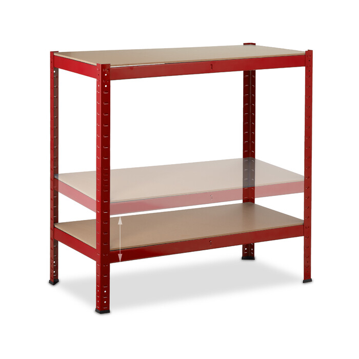 Relaxdays Schwerlastregal 150 cm rot