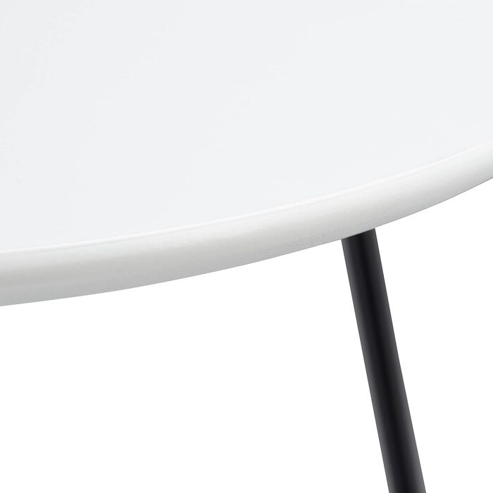 Relaxdays Beistelltisch 2er-Set, runde Satztische mit Metallgestell, Ablagetische, Tischplatte 40 u. 48 cm, MDF, Schwarz-Weiß, Standard