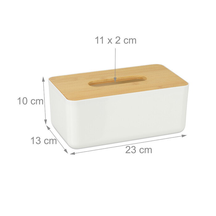 Relaxdays Kosmetiktücher Box mit Holz-Deckel