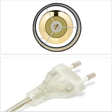 Relaxdays Tischlampe, runde Nachttischlampe mit Touch, HxD: 27,5 x 18 cm, E14, Tischleuchte mit Stoffschirm, (Gold/Schwarz)
