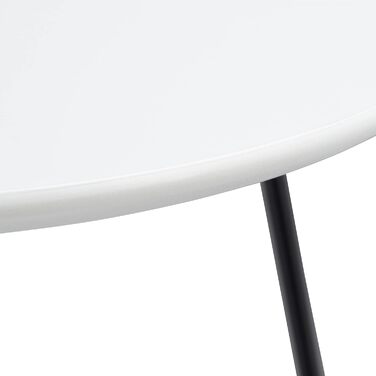 Relaxdays Beistelltisch 2er-Set, runde Satztische mit Metallgestell, Ablagetische, Tischplatte 40 u. 48 cm, MDF, Schwarz-Weiß, Standard