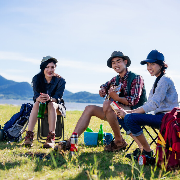 Relaxdays Campinghocker mit Kühltasche