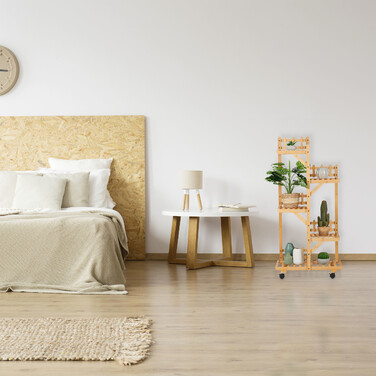 Relaxdays Pflanzenregal aus Bambus 5 Ablagen