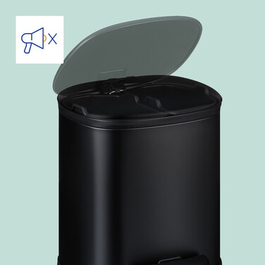 Relaxdays 5 l Bad Mülleimer mit 2 Innenbehältern