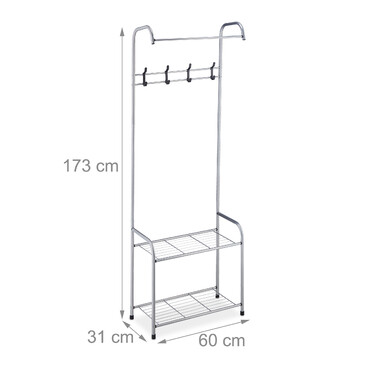Relaxdays Garderobe mit 2 Schuhablagen