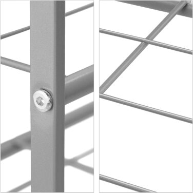 Relaxdays Metall Schuhregal, 3 Ebenen, erweiterbar, Flur Schuhgestell HBT 50 x 70 x 26 cm, 9 Paar Schuhe, offen, (Silber)