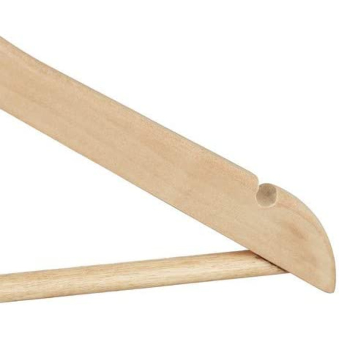 Relaxdays Kleiderbügel Set, 12 Hosenbügel aus Holz, Garderobenbügel, Haken 360° drehbar, HxB: 22,5x44,5cm, natur/silber