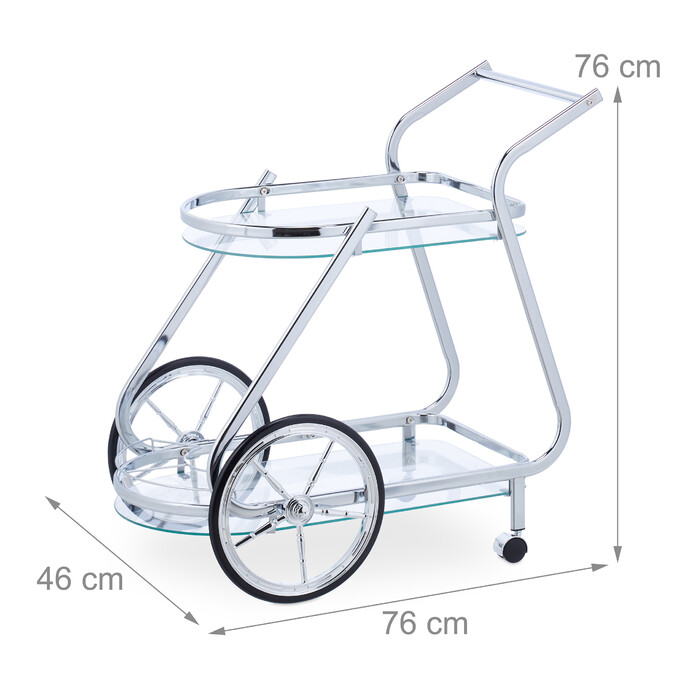 Relaxdays Servierwagen aus Chrom & Glas