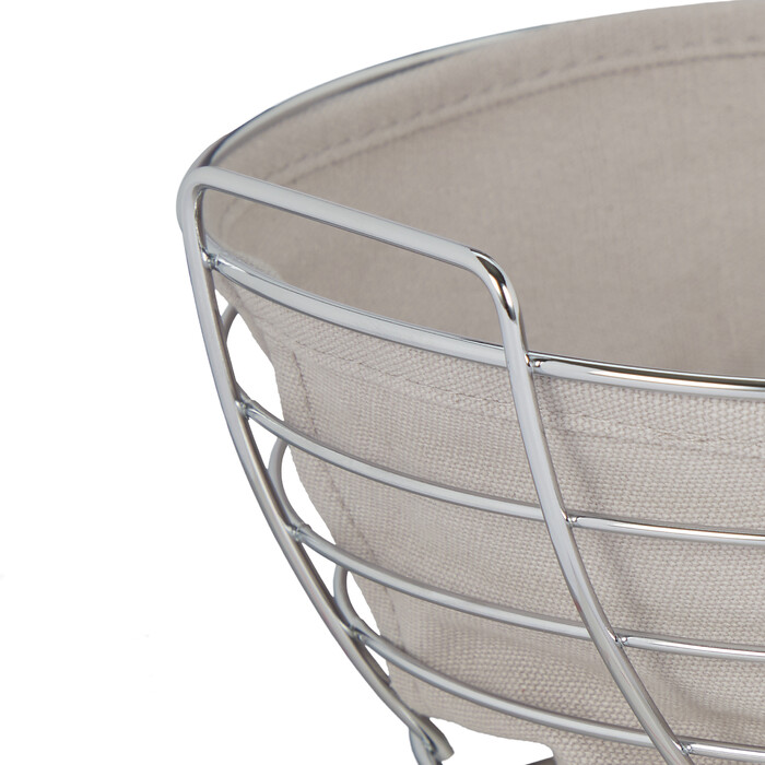 Relaxdays Runder Brotkorb Metall mit Stoffeinsatz