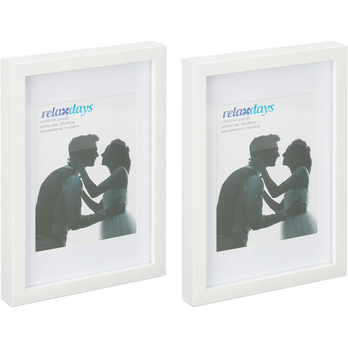 Relaxdays Bilderrahmen 2er Set, 20x30 cm, weiß (50 Zeichen)