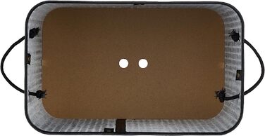 Relaxdays Wäschesortierer, Bambus, 3 Fächer, je 30 Liter, Wäschekorb mit Deckel, Griffe, HxBxT: 63 x 55 x 35 cm, (Schwarz)