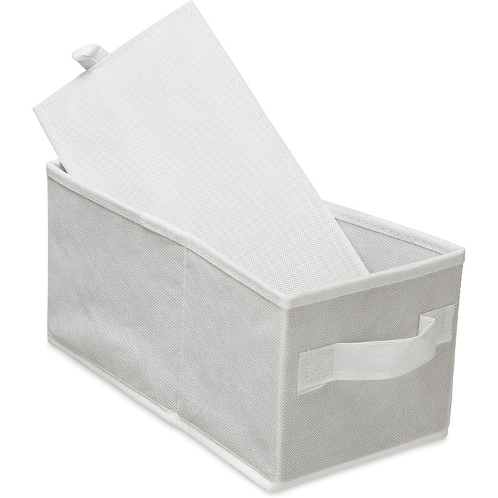 Relaxdays Hängeregal Stoff, 6 Fächer, 2 Schübe, für Kleiderschrank, HBT: ca. 82x14,5x30 cm, Weiß