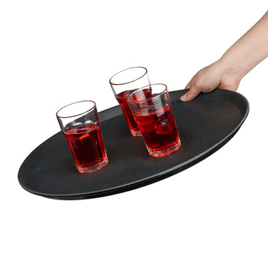 Relaxdays Rundes Gastro Serviertablett 2er Set