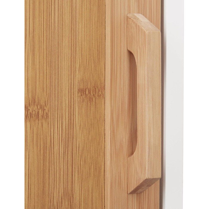 Relaxdays Badschrank, Weiß/Braun, 180x39x30 cm