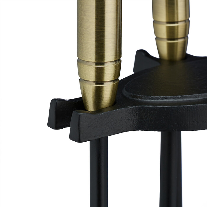 Relaxdays 5-teiliges Kaminbesteck schwarz/gold