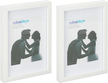 Relaxdays Bilderrahmen 2er Set, 20x30 cm, weiß (50 Zeichen)