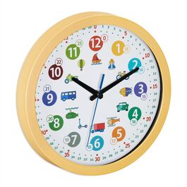 Relaxdays Wanduhr für Kinder Fahrzeuge