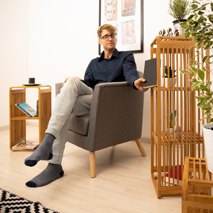 Relaxdays Bambus Regal mit Ablagen