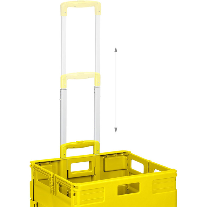 Relaxdays Einkaufstrolley, Klapptrolley, 35 kg, Faltbar, Rolltrolley (Gelb)