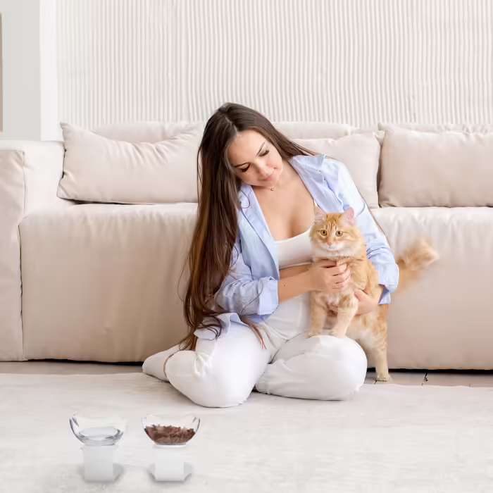 Relaxdays Erhöhter Katzennapf 2er Set