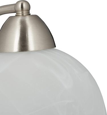 Relaxdays Tischlampe Touch, Retro Design, E14-Fassung, dimmbare Nachttischlampe, Glas & Eisen, HBT 25 x 15 x 19 cm, (Silber)