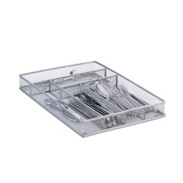 Relaxdays Besteckkasten Metallgeflecht L
