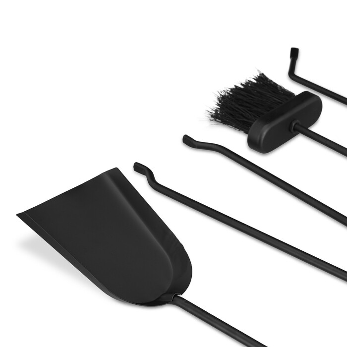 Relaxdays Kaminbesteck 5-teilig schwarz