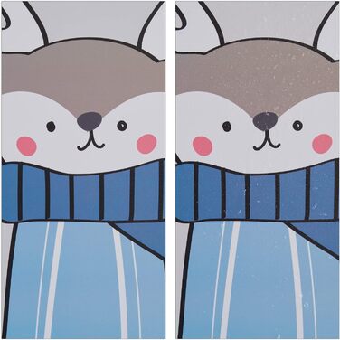Relaxdays Steckregal Kinder, 2 Kleiderstangen, Türen mit Tierkindern, HBT: 145x110x37 cm, DIY Kinderkleiderschrank, weiß