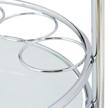 Relaxdays Runder Servierwagen Chrom & Glas