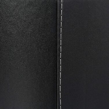 Relaxdays, schwarz Kaminholzkorb Kunstleder  stabiler Feuerholzkorb mit Tragegriffen, für Brennholz & Zeitungen, oval, 80% Pappe (L, Single)