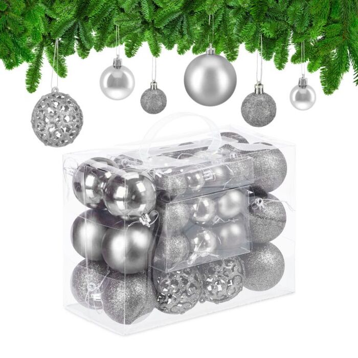 Relaxdays Weihnachtskugeln im 50er Set