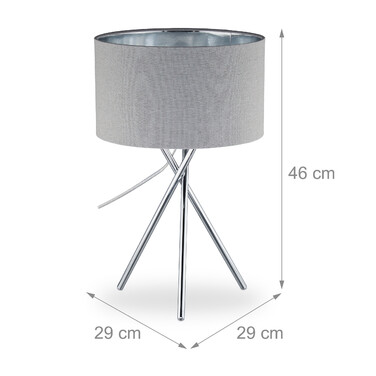 Relaxdays Dreibein Lampe grau