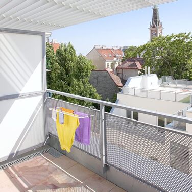 Relaxdays 2x Hängetrockner, Wäscheständer für Balkon, Heizung & Camping, 4m Trockenlänge, weiß