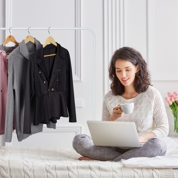 Relaxdays Metall Kleiderständer mit Ablage