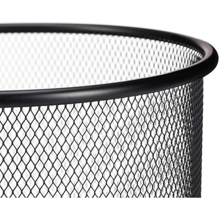 Relaxdays Schirmständer Metall, runder Schirmhalter aus Korbgeflecht, Stockhalter universal, 26cm Ø, 50cm hoch, schwarz
