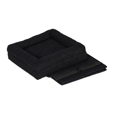 Relaxdays Schwarze Katzenhöhle mit Sitzauflage