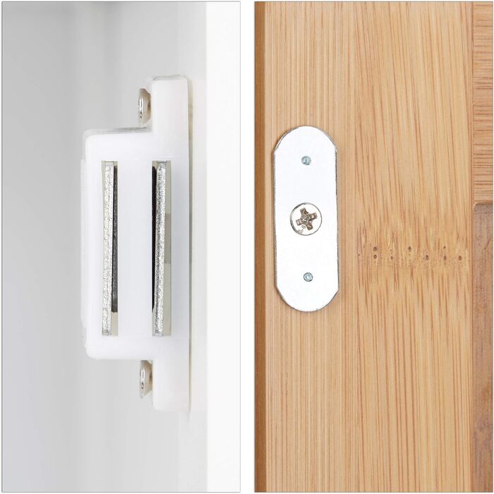 Relaxdays Badschrank, Weiß/Braun, 180x39x30 cm